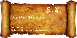 Simits Mária névjegykártya