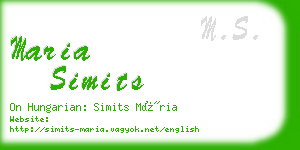 maria simits business card